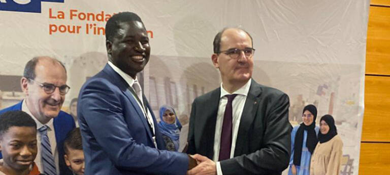 Moussa Bagayoko accompagné de Jean Castex pour la Fondation FACE